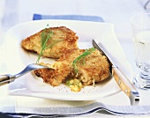 Mango and coconut escalopes