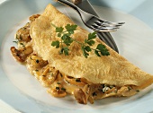 Omelette with chanterelles