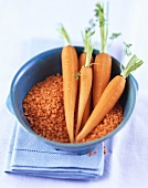 Red lentils and carrots