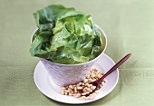 Lettuce and pine nuts