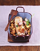 Saddle of rabbit with chanterelles