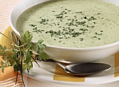 Creamed herb soup with sour cream