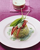 Lobster and cabbage with ramsons (wild garlic) whip