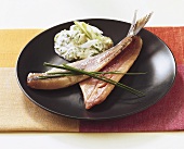 Matje herrings with herb cream