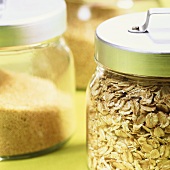 Cereals in storage jars