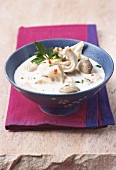 Thai soup with oyster mushrooms