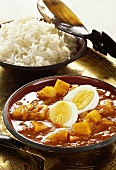 Potato curry with eggs