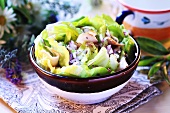 Lettuce with avocado and chicken breast