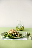 Grilled squid salad with rocket and lime