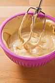 Cake mixture with beater