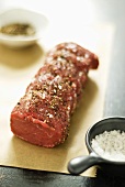 Veal fillet, seasoned with salt and pepper