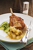 Pork chop with apple and pear sauce