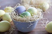 Easter eggs in Easter nest