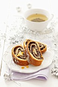 Poppy seed strudel and tea (Christmas)