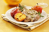 Pork chops with herbs and apples