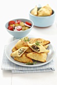 Mushroom and egg pasties with potato pastry, thyme