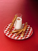 Mouillettes (fingers of toast, France) with dip