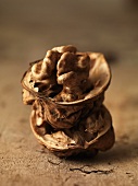 An opened walnut (close-up)