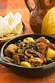 Chorizo with black beans and potatoes