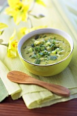 Courgette soup with chives