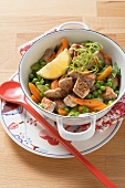 Pork ragout with spring vegetables