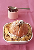 Baked apple pudding with redcurrant jelly
