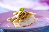 Pasta envelopes with cabbage filling