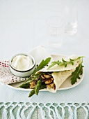 Chicken and asparagus wrap