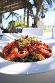 Prawns with salad