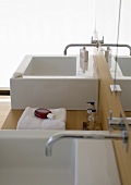 Washbasin in bathroom of an architect-designed house