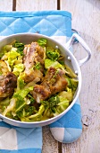 Pork ribs with savoy cabbage