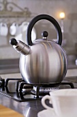 Kettle on gas cooker