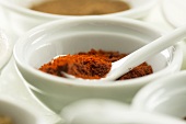 Assorted spices in ceramic dishes