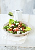 Summer salad with feta and melon