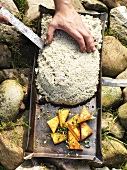 Sea bream in salt crust and polenta with lemon thyme