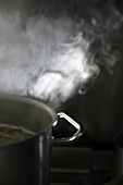 Steam rising from a pan