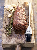 Barbecued beef fillet with rosemary and garlic