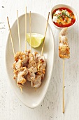 Chicken satay with dip