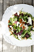 Beetroot and rocket salad with ricotta and nuts