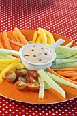 Vegetable sticks with dip