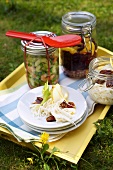 Salads in preserving jars for a picnic
