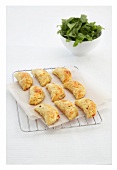 Puff pastries with red pepper and Emmental filling
