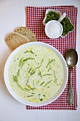 Cheese soup with chives