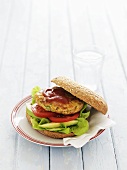 Chicken, courgette and carrot burger