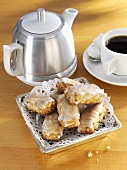 Basler Leckerli (spiced biscuits from Basel, Switzerland) with coffee