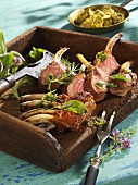 Fried lamb chops with herbs