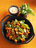 Ratatouille with pumpkin and basil