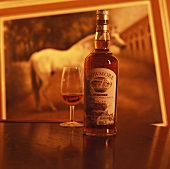A bottle of Bowmore whisky, Bowmore Distillery, Islay, Scotland