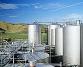 Stainless steel tanks, Montana Wines, Marlborough, N. Zealand