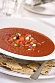 Gazpacho with crackers